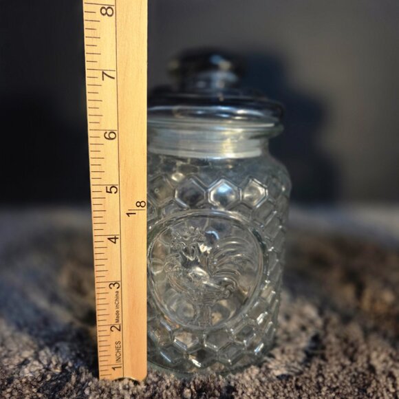 2 Rustic Chicken Wire & Rooster Clear Glass Canisters w/Lids Honeycomb Farmhouse - Picture 9 of 12